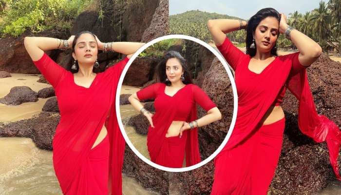 Sreemukhi Red Saree Photoshoot : ఎరుపుచీరలో వలపుల వల.. బీచ్‌లో శ్రీముఖి సెగలు