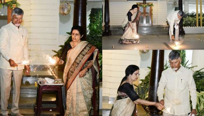 Diwali 2025: నారా లోకేశ్‌ లేకుండా దీపావళి వేడుకల్లో చంద్రబాబు దంపతులు
