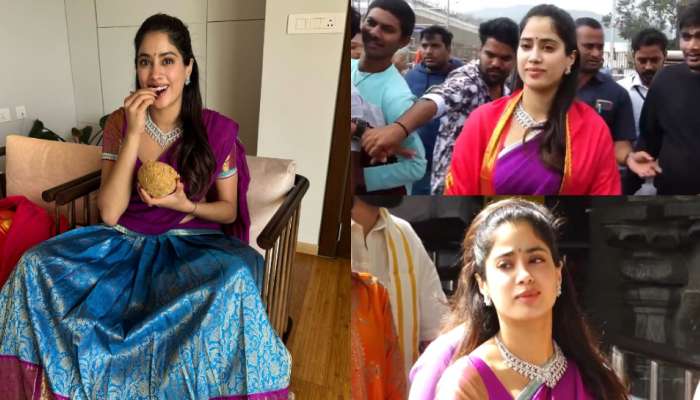 Janhvi Kapoor: తిరుమలలో జాన్వీపాప.. లడ్డు తింటు క్యూట్ గా ఫోజులు.. పిక్స్ వైరల్..