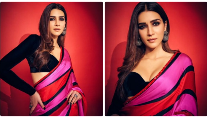 Kriti Sanon pics: చీరలో కుర్రాళ్లకు చెమటలు పట్టిస్తున్న కృతి సనన్, పిక్స్ వైరల్