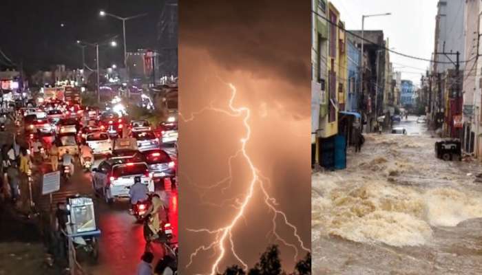 Hyderabad news: హైదరాబాద్ ప్రజలకు బిగ్ అలర్ట్.. ఉరుములు, మెరుపులతో కురుస్తున్న భారీ వర్షం.. పలు ప్రాంతాల్లో ట్రాఫిక్ జామ్..